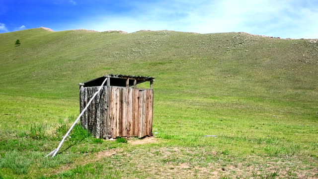 Mongolian wooden squat toilet