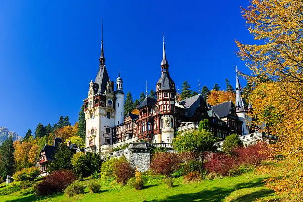Peles castle in Muntenia region, Romania. Sinaia, Prahova county.