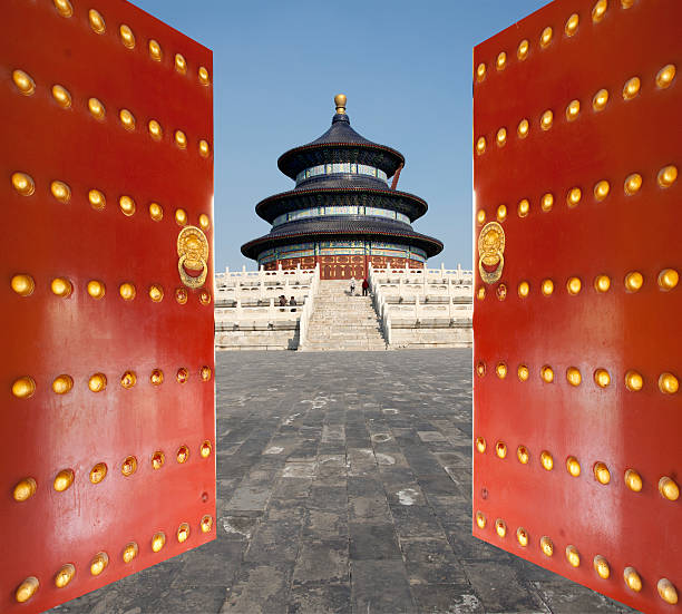 храм неба - beijing temple of heaven temple door стоковые фото и изображения