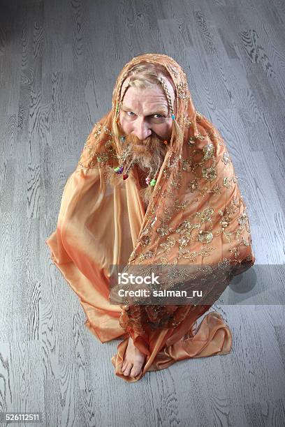 Portrait Of A Man With Beige Scarf Stock Photo - Download Image Now - Adult, Adults Only, Beard