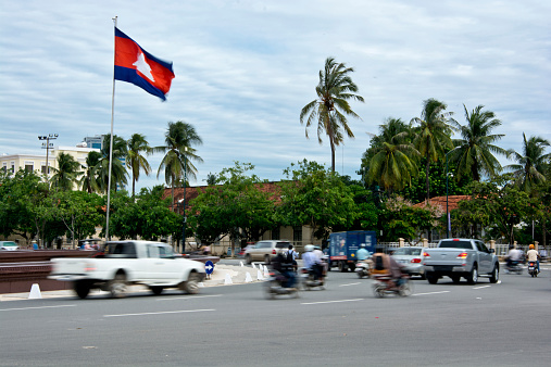 Street Scene In Phnom Penh, Cambodia, August 2014.