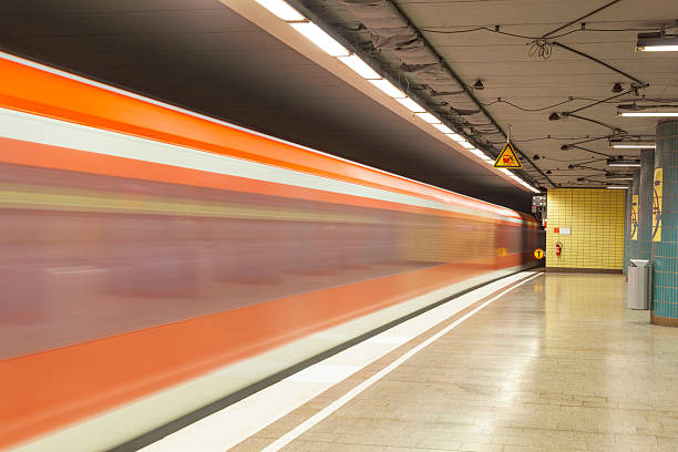 istock metro station with train in Motion 526116979