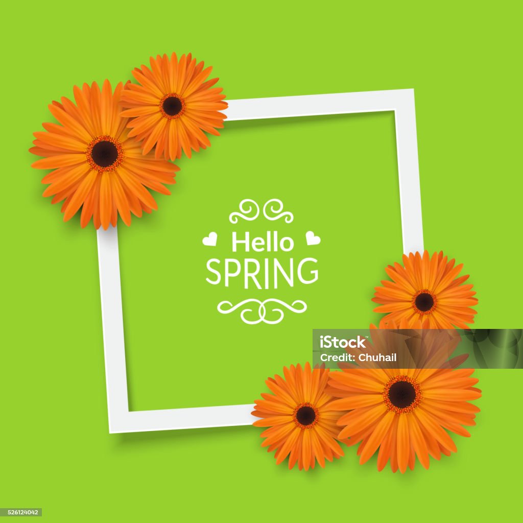 Spring Flowers Frame Composition Stock Illustration - Download Image ...