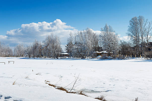 istock Russian winter forest road in snow 526124476