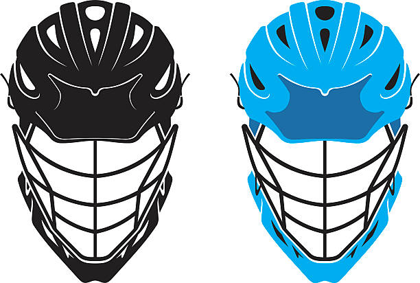 illustrazioni stock, clip art, cartoni animati e icone di tendenza di casco da lacrosse - casco protettivo da sport