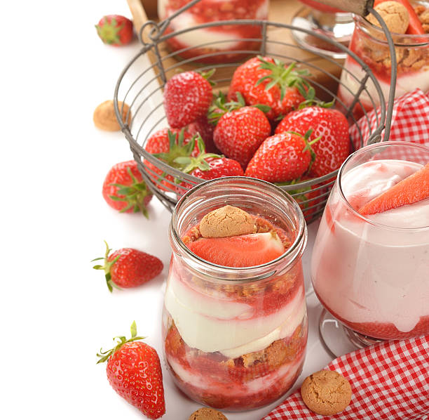 istock Dessert with strawberries and whipped cream 526129514