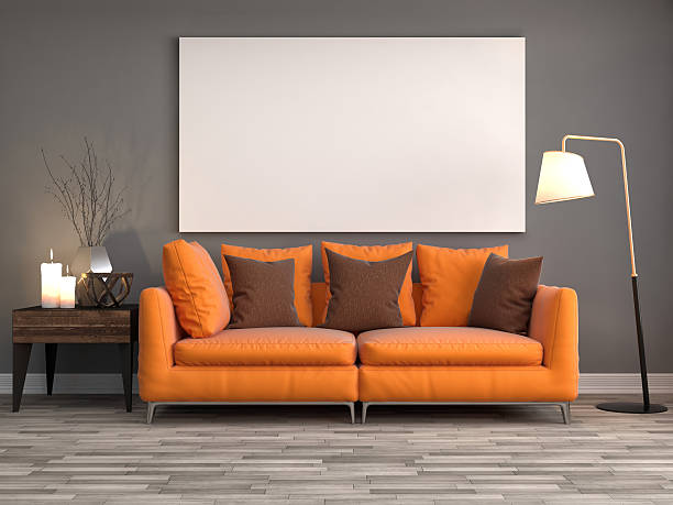 istock mock up poster frame in interior background. 3D Illustration 526130962