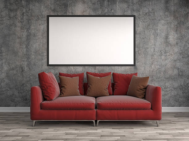istock mock up poster frame in interior background. 3D Illustration 526131048
