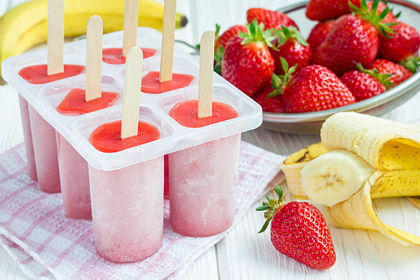 istock Homemade popsicles with strawberry and banana 526132684