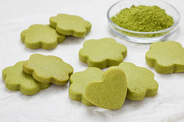 istock Homemade matcha green tea shortbread cookies 526133608