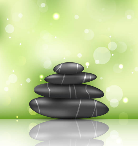 ilustrações, clipart, desenhos animados e ícones de zen fundo de spa com pedras pirâmide - stability stone wall backgrounds