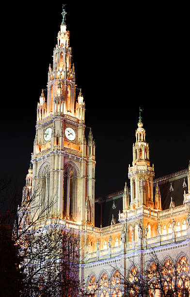 istock Vienna Austria Town Hall Rathaus Building at Night 526136818
