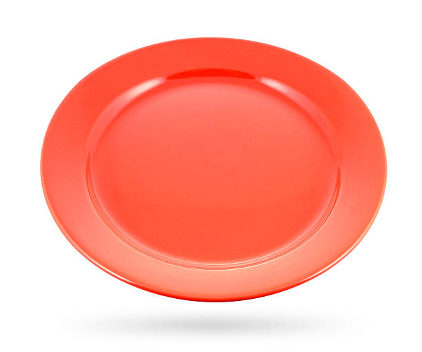 istock Red plate isolated on a white background. With clipping path 526139048
