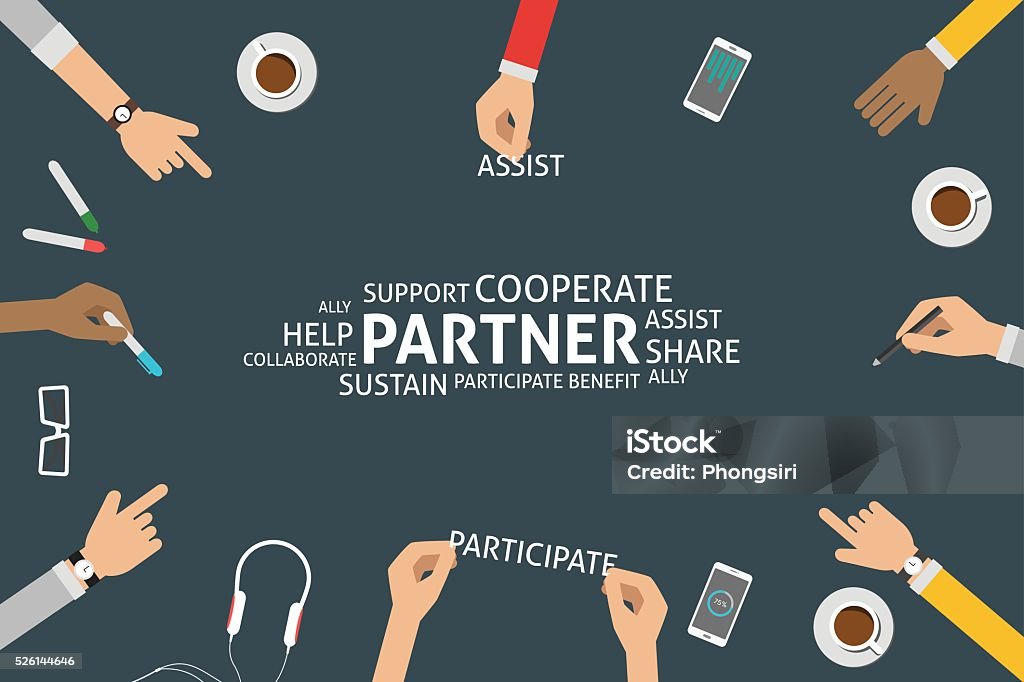 Tech Partner Vector Vector Partner Concept Template Stock Illustration - Download Image Now ...