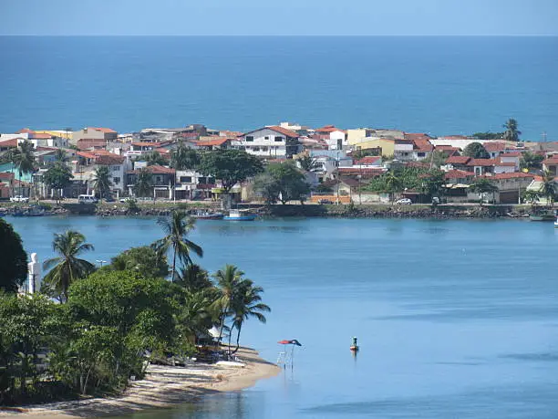Bahia do pontal in Ilhéus, one of the main sights of the city are the beautiful beaches and the beach of Christ on the left is one of them.
