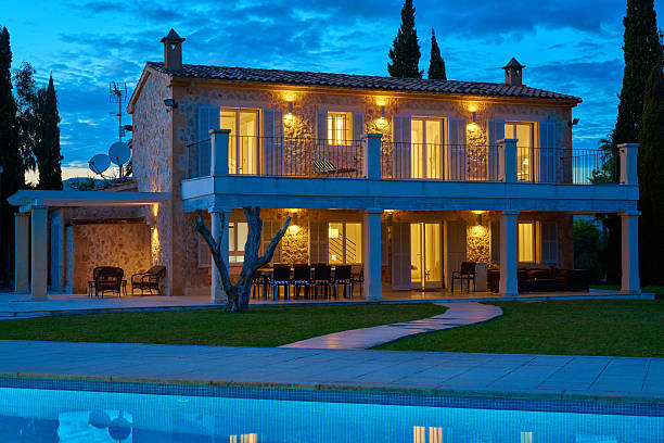 istock finca - spanish holiday home in evening light 526145168