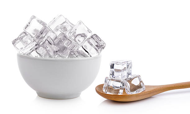 istock ice cubes in the bowl and wood spoon 526145318