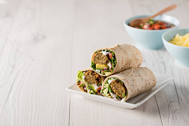 istock Vegetarian falafel wraps 526145862