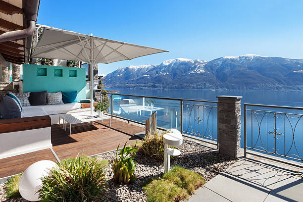 istock Terrace lounge in a luxury house 526146178