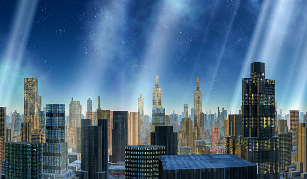 istock Futuristic Anime City skyline 526146844
