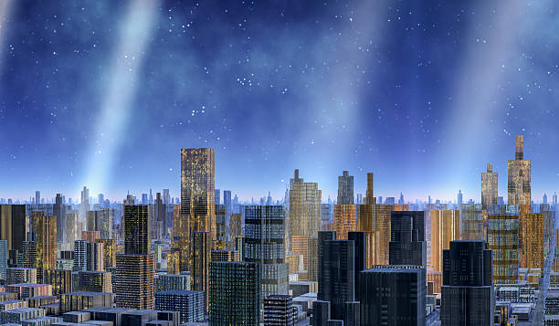 istock Futuristic Anime City skyline 526146856