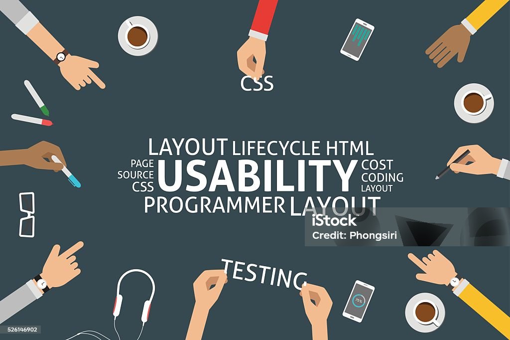 Usability Design Samples Vector Usability Concept Template Stock Illustration - Download Image ...