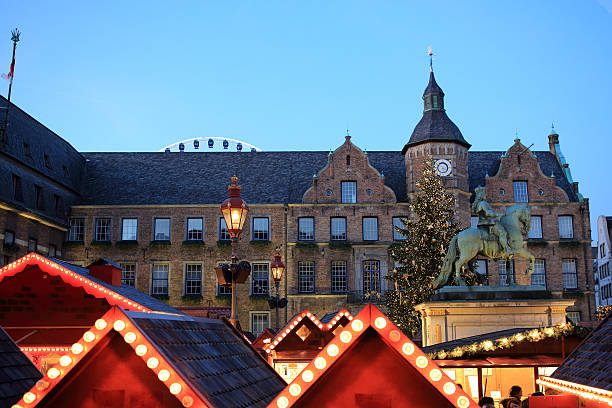 Christmas Market Dusseldorf Germany stock photo