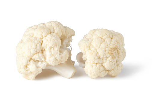 Fresh cauliflower cabbage vegetable on white background