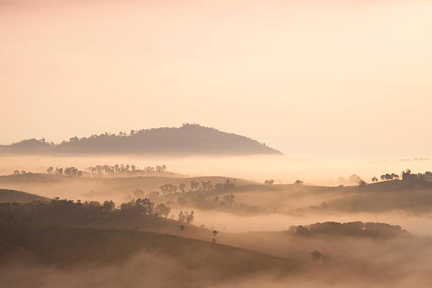 istock Mountain and fog in the morning 526150017