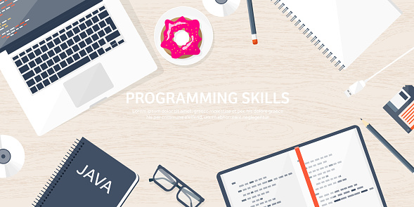 Programme Code Flache Computerhintergrund Code Hardware Software ...