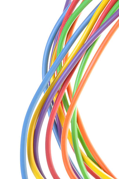 istock Electric colored wires used in electrical and computer network 526151701