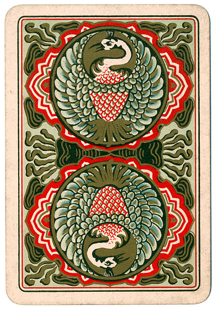 This reversible playing card back design features an African bird, the crowned crane.