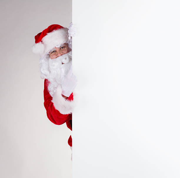 istock Santa Claus with blank board 526152905