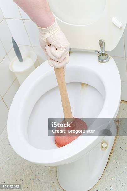 Plunger Stock Photo - Download Image Now - Clogged, Toilet, Adult
