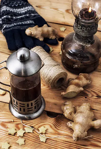 Photo of tea with ginger root