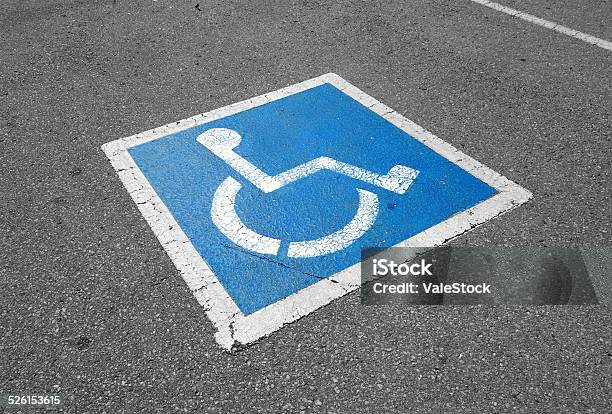 Disabled Sign Stock Photo - Download Image Now - Accessibility Sign, Accessibility for Persons with Disabilities, Asphalt