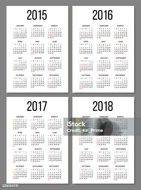 Ilustración de Juego De Calendario y más Vectores Libres de Derechos de Calendario - Calendario, Acontecimiento anual, 2015