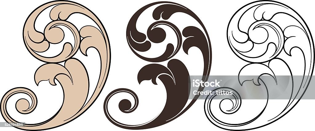 Desing element Isolated vector scroll floral design element Floral Pattern stock vector