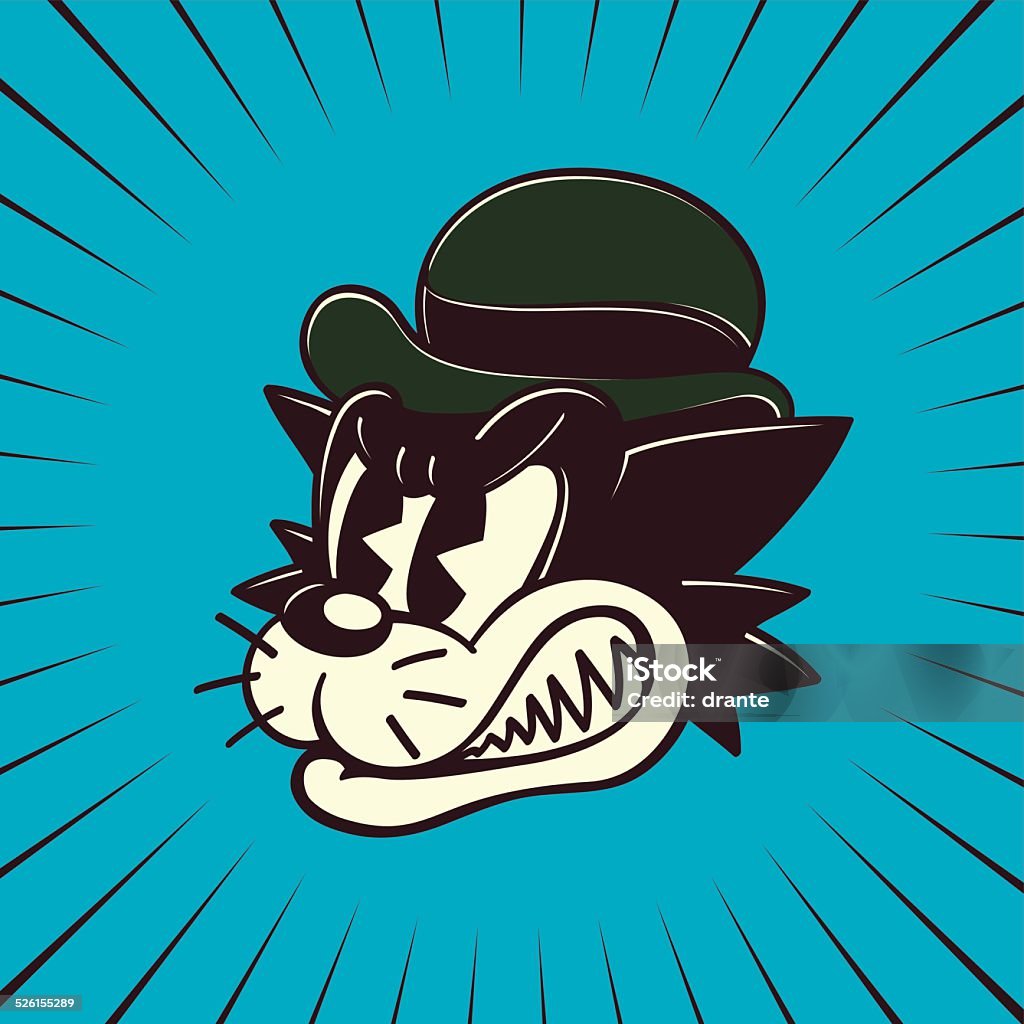 Vintage Toons Retro Cartoon Angry Stray Cat Character Grinding Teeth Stock  Illustration - Download Image Now - iStock
