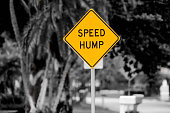 Yellow Speed Hump Sign