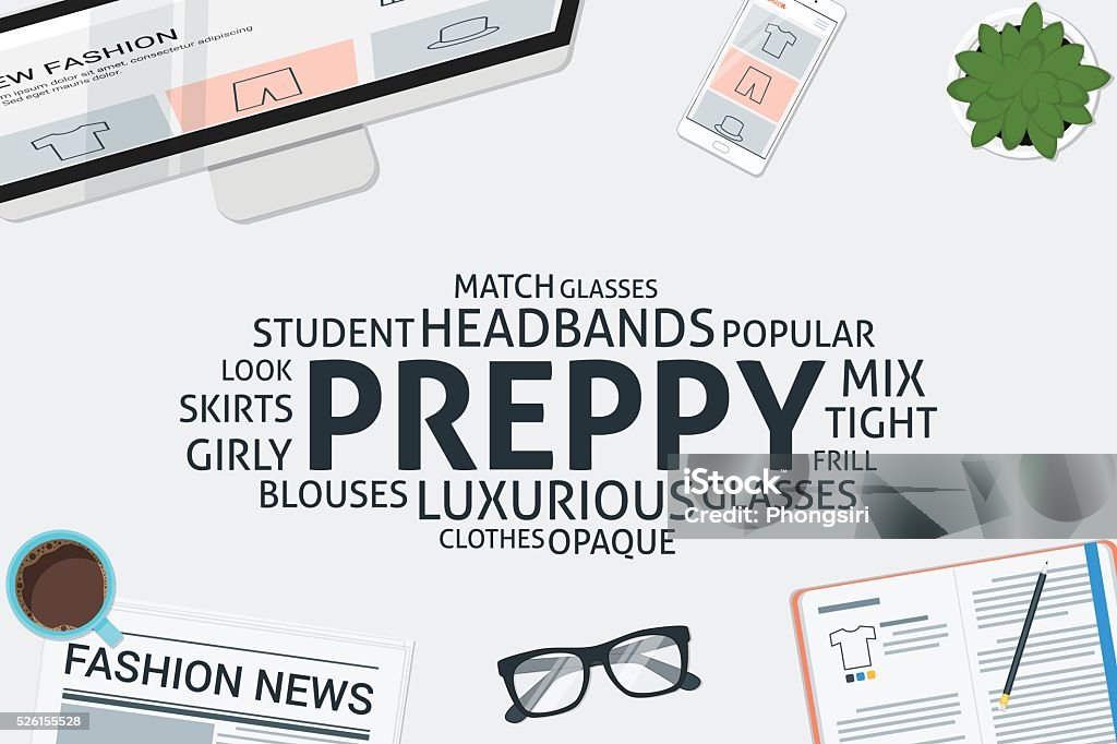 Preppy Interactive Vector Preppy Concept Template Stock Illustration - Download Image Now ...