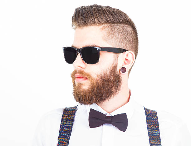 hipster portrait isolated on white