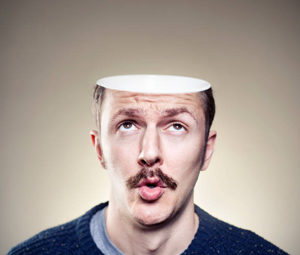Portrait of young man with empty head
