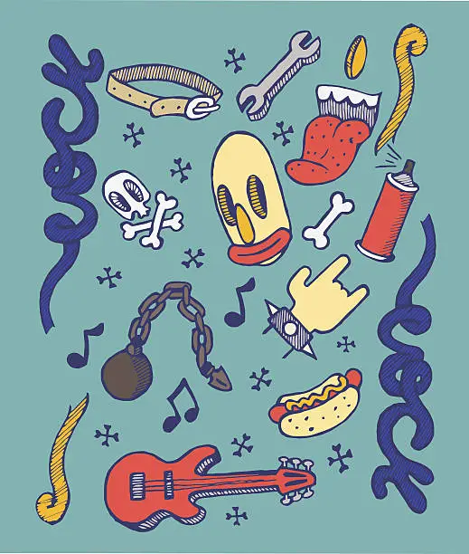 Vector illustration of Doodle Rock