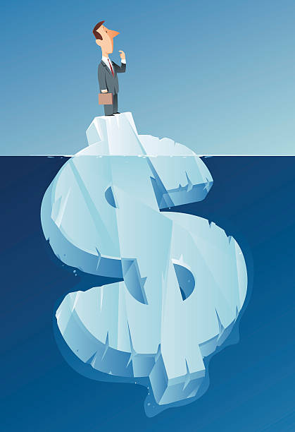 айсберг - frozen currency finance ice stock illustrations