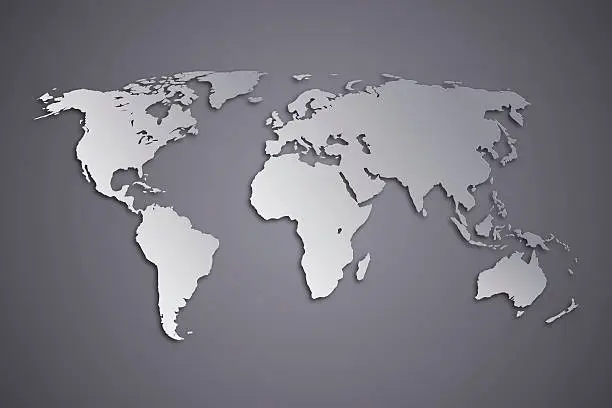 Vector illustration of World Map on dark background