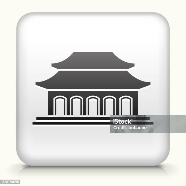 Square Button With Temple Royalty Free Vector Art Stock Illustration - Download Image Now - Buddhism, Icon Symbol, Illustration