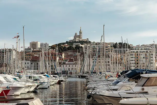 MARSEILLE, FRANCE - NOVEMBER 5, 2014: Old Port, Vieux-Port of Marseille.