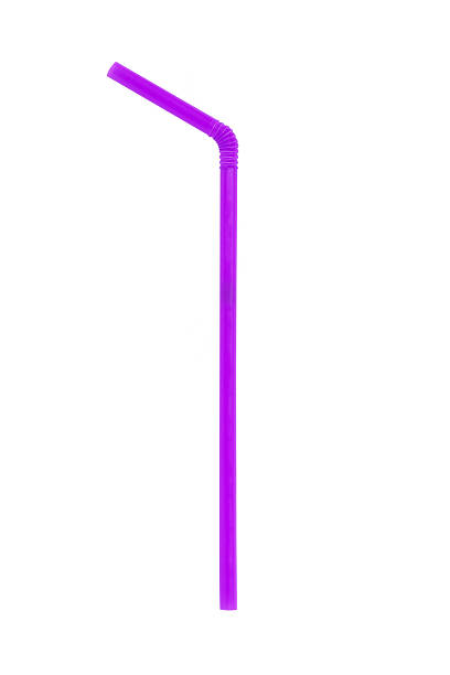istock Purple straw isolated on white 526182395