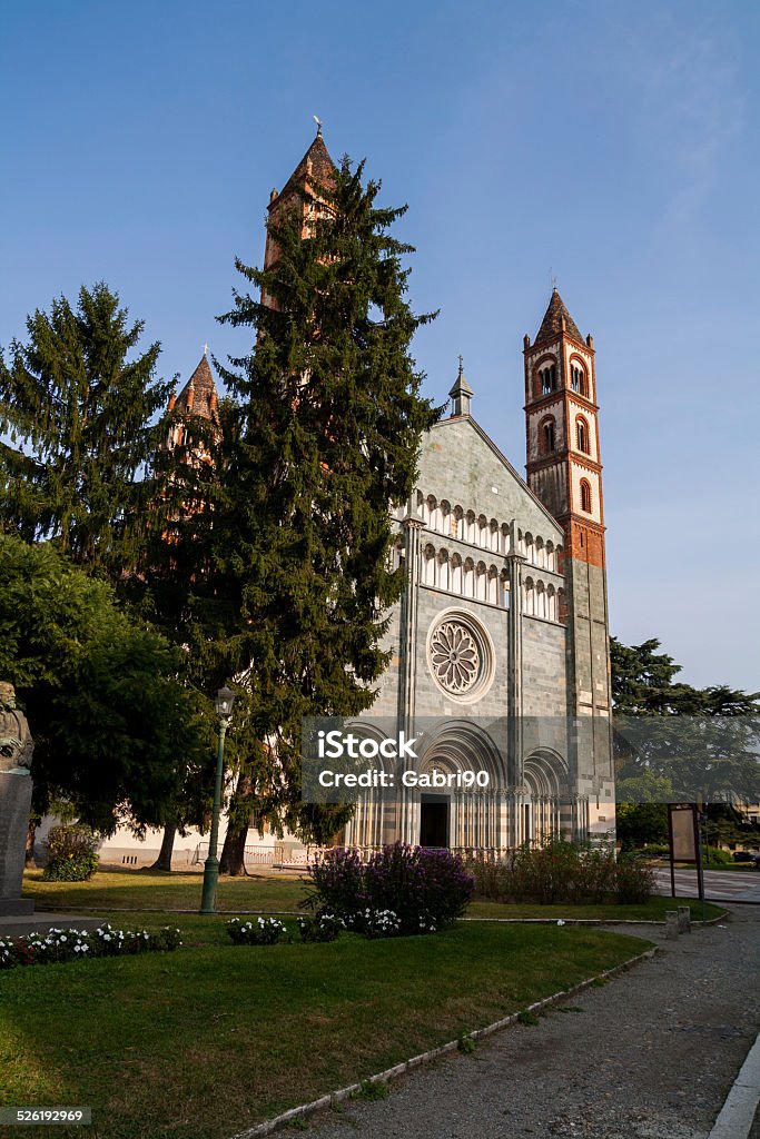 Basilica of Sant'Andrea, Vercelli, Piedmont, Italy The Basilica of Sant'Andrea is one of the first examples of a cathedral built with the Gothic style in ItalyThe Basilica of Sant'Andrea is one of the first examples of a cathedral built with the Gothic style in Italy Architecture Stock Photo